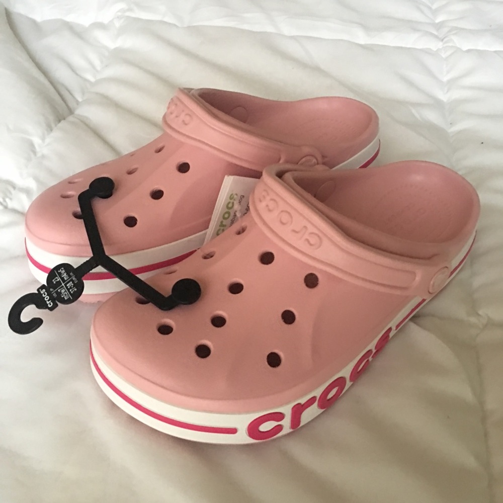 Pink Bayaband Crocs Size 7